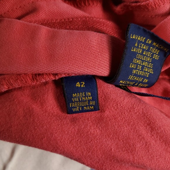 Ralph Lauren Shorts Womens Size 42 Red/Pink Casual Flat Front Chino Ladies - Picture 8 of 9